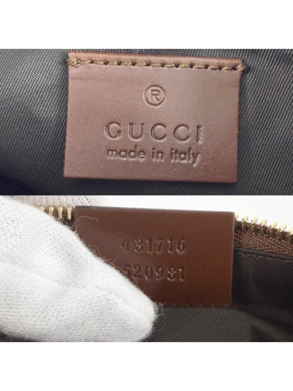 Gucci GG Supreme Pouch Mini Bag Small Canvas Leather Brown Beige Gold - Picture 5 of 7